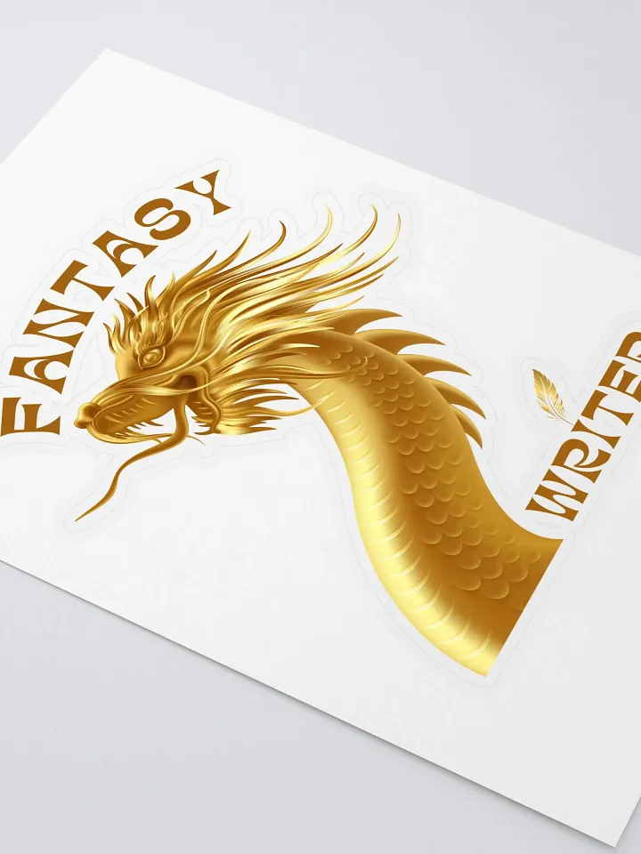 Fantasy Writer Gold Dragon Sticker product image (2)
