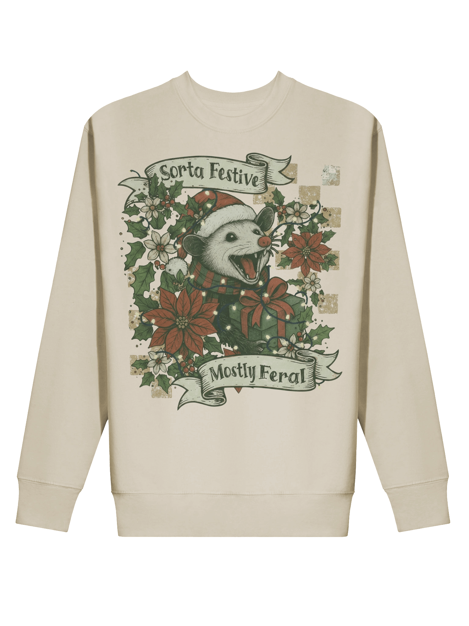 Festive Possum Holiday Sweatshirt | Premium Heavyweight Crewneck product image (2)