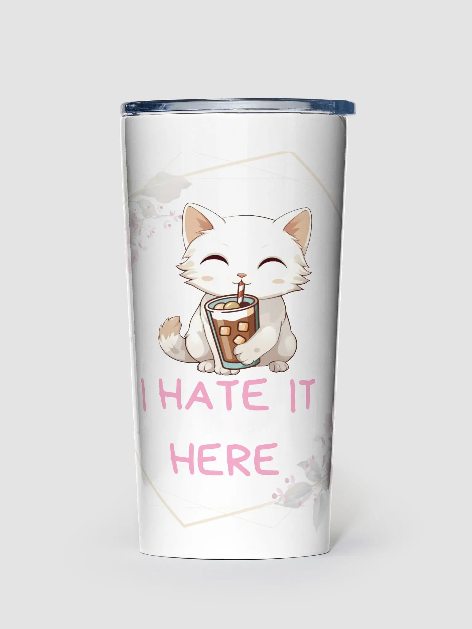 Whimsical Cat Floral Tumbler product image (1)