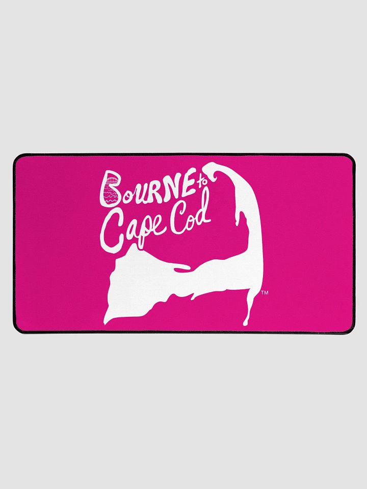 Allcolor SP70018 | BOURNE to Cape Cod™ Desk Mat | Coastal Comfort for Your Workspace | White Logo on Vibrant Pink product image (1)