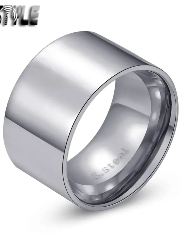 TTstyle Silver Stainless Steel Comfort fit Wedding Band Ring 2mm-14mm Size 3-15 product image (1)