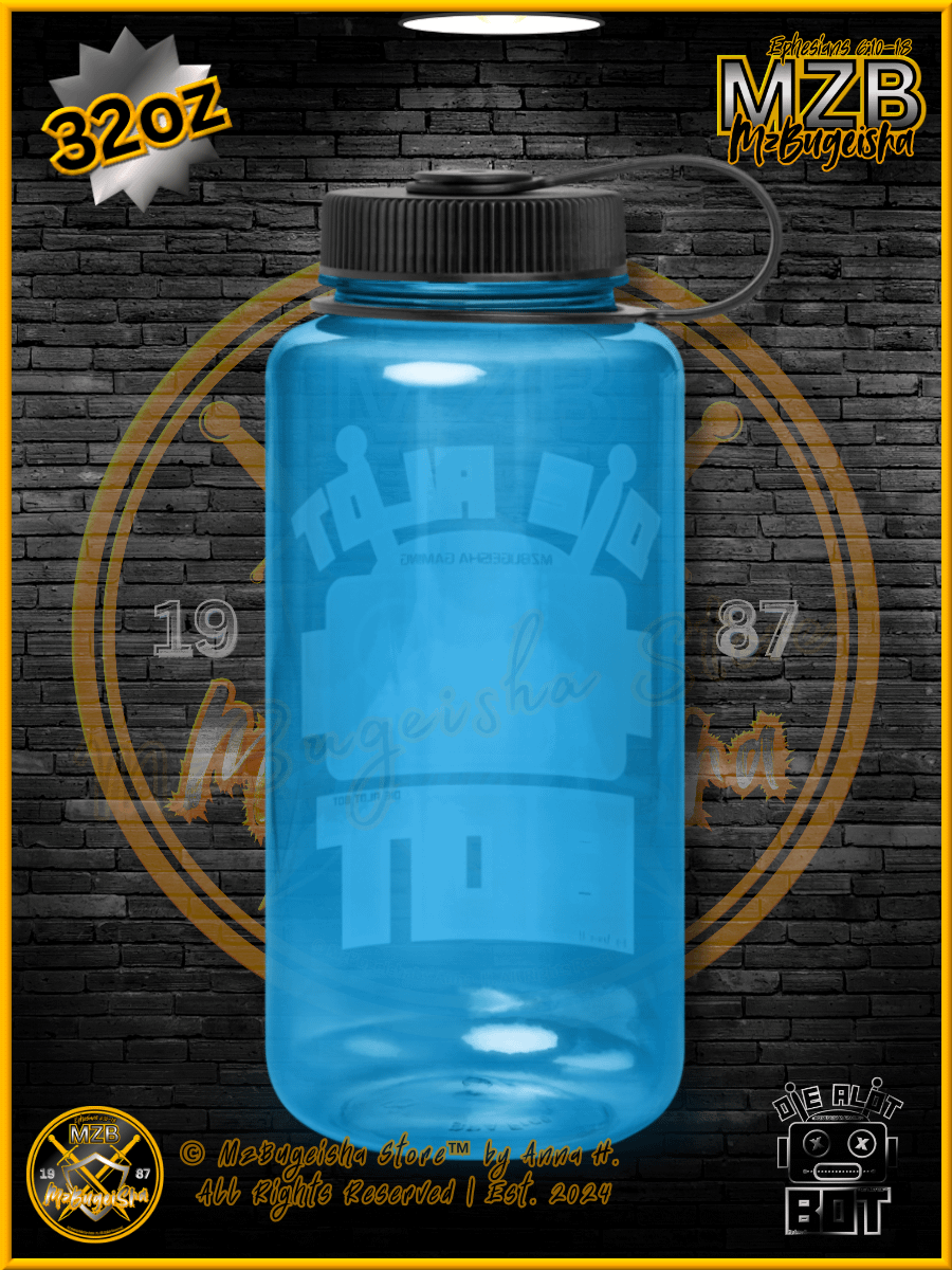 Sports Water Bottle - MzBugeisha™ "Die Alot Bot™ / DieAlotBot™" [spectrum/blue] 32oz Sports Water Bottle By Anna H product image (3)
