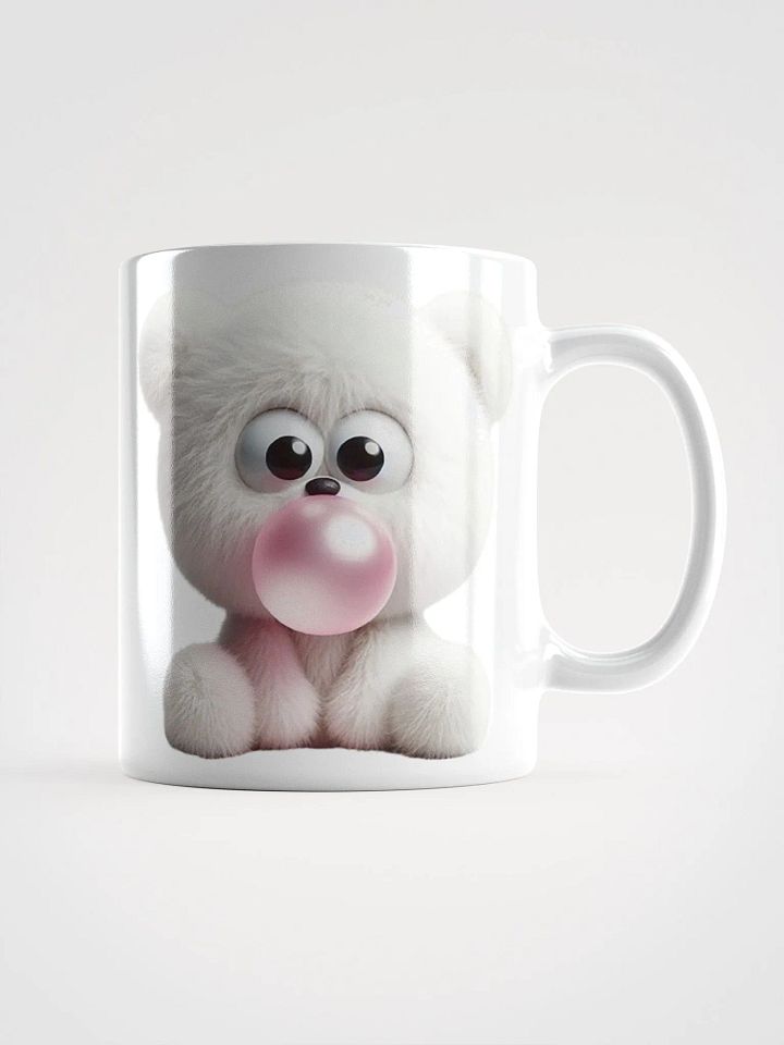 Bubble Gum Teddy #Humorous Glossy White Mug product image (3)