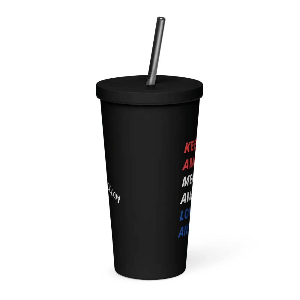 Patriotic Insulated Tumbler: KAMALA Keep Mend Love America product image (4)