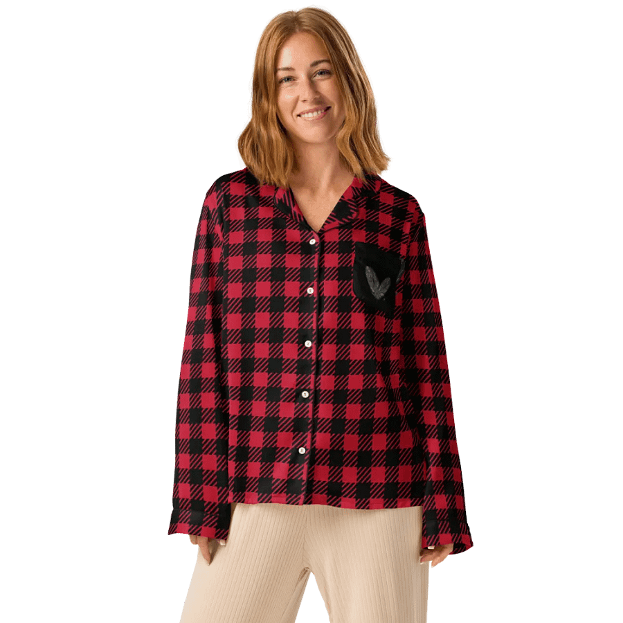Feathered Plaid Dream Women's Pajama Top product image (1)