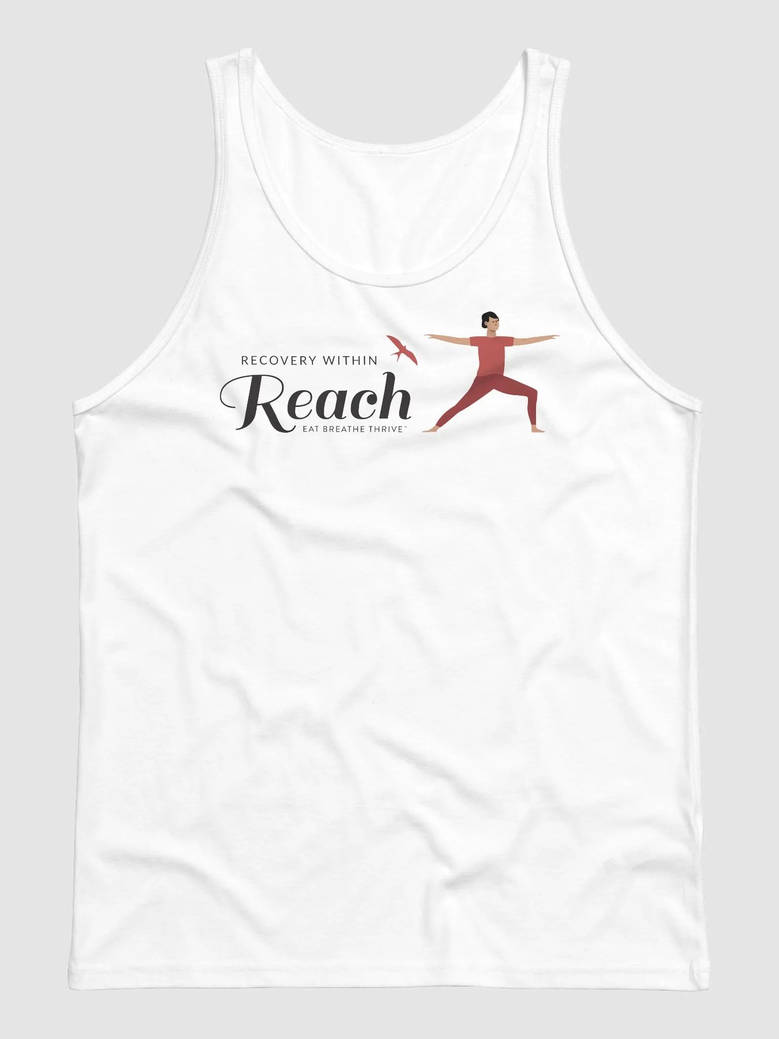 Recovery within Reach | white tank warrior pose product image (1)