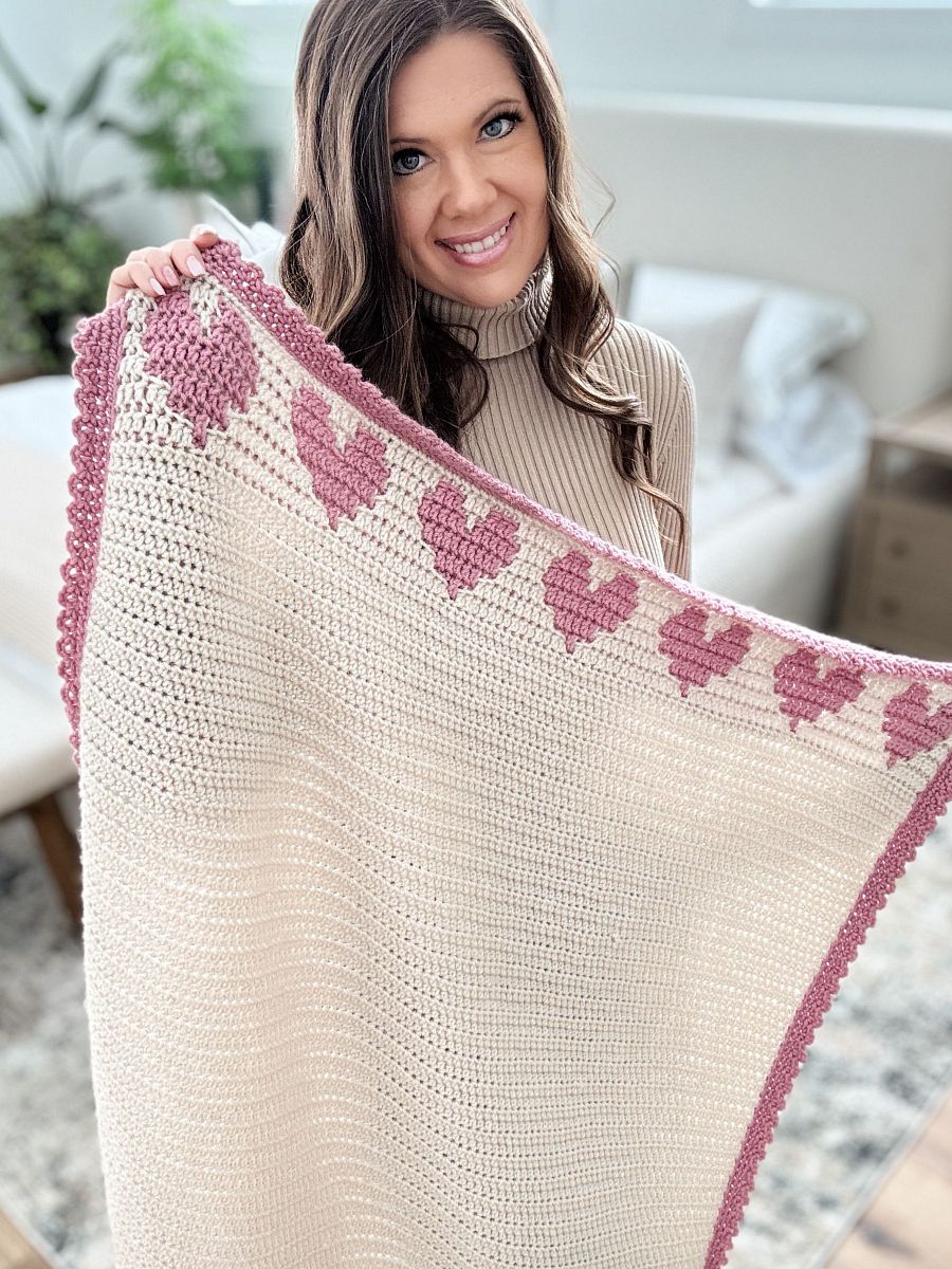 Heartstrings Mosaic Blanket and Coaster Crochet Pattern product image (5)