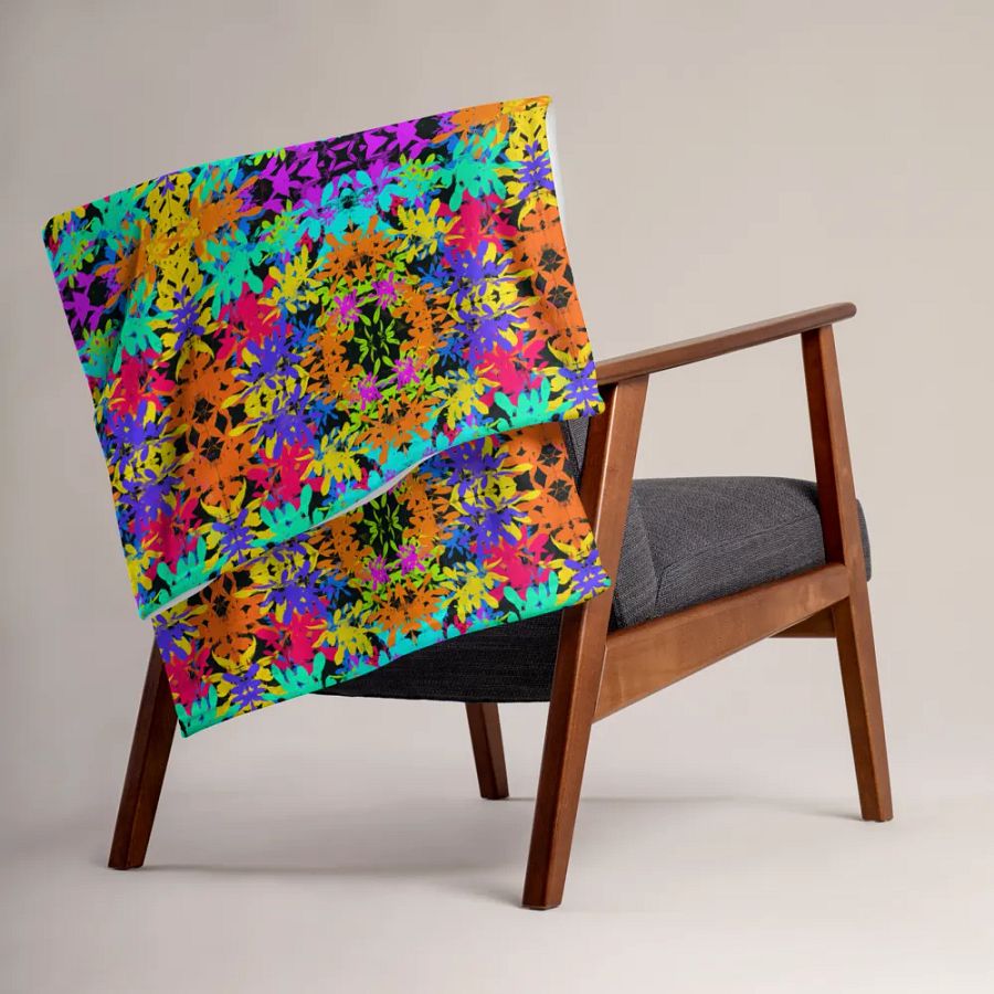 Bright Colourful Leaves Pattern Blanket product image (7)