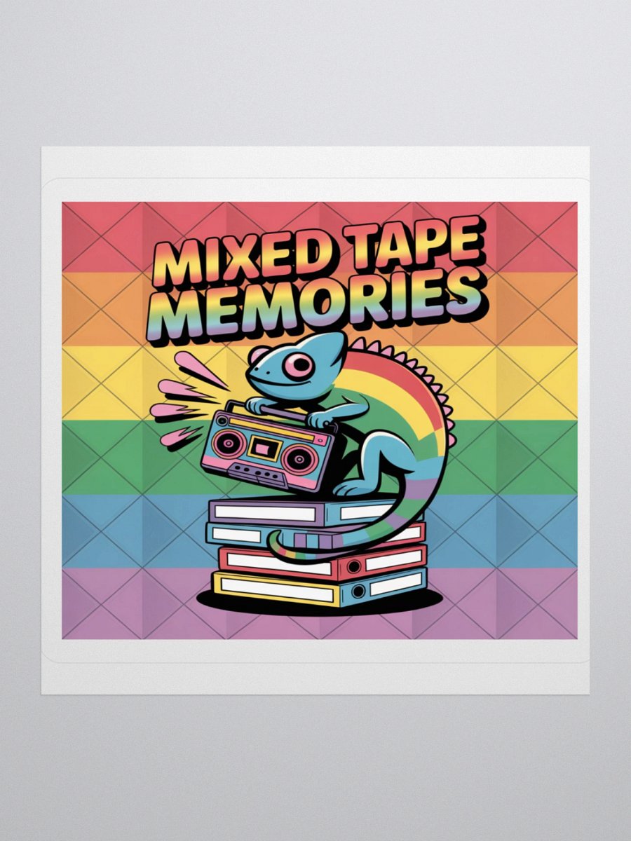 Mixed Tape Memories Sticker - Retro Boombox Chameleon Design product image (2)