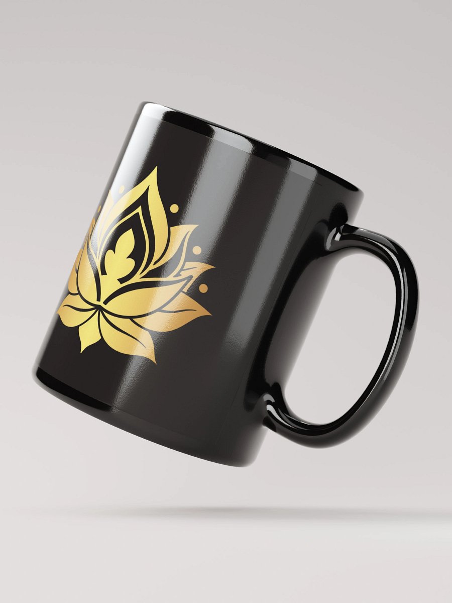 Mug Noir et Doré - Fleur de Lotus - Cadeau Spirituel product image (2)