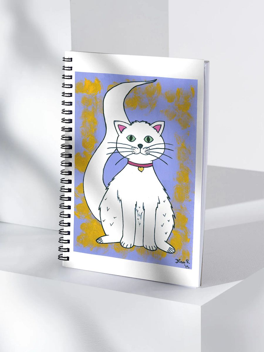 Cat (art by Dina R.) acrylic painting picture - Spiral Notebook product image (4)