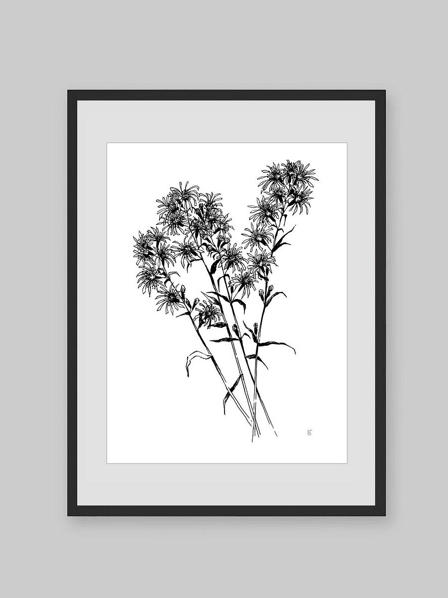 Monochrome Botanical Bliss Poster - Bouquet Flowers product image (25)