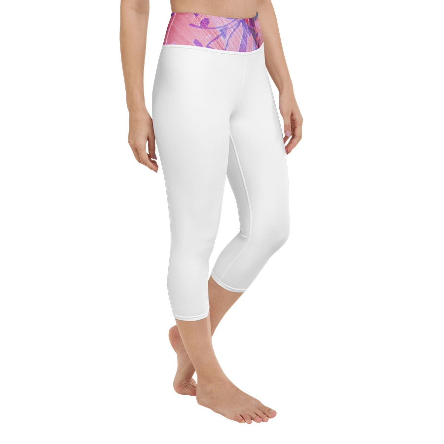 Paradise Breeze White Yoga Capri Leggings product image (2)