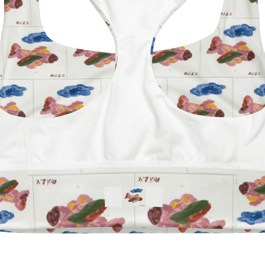Kid Airplane (All-Over Print Longline Sports Bra) product image (6)
