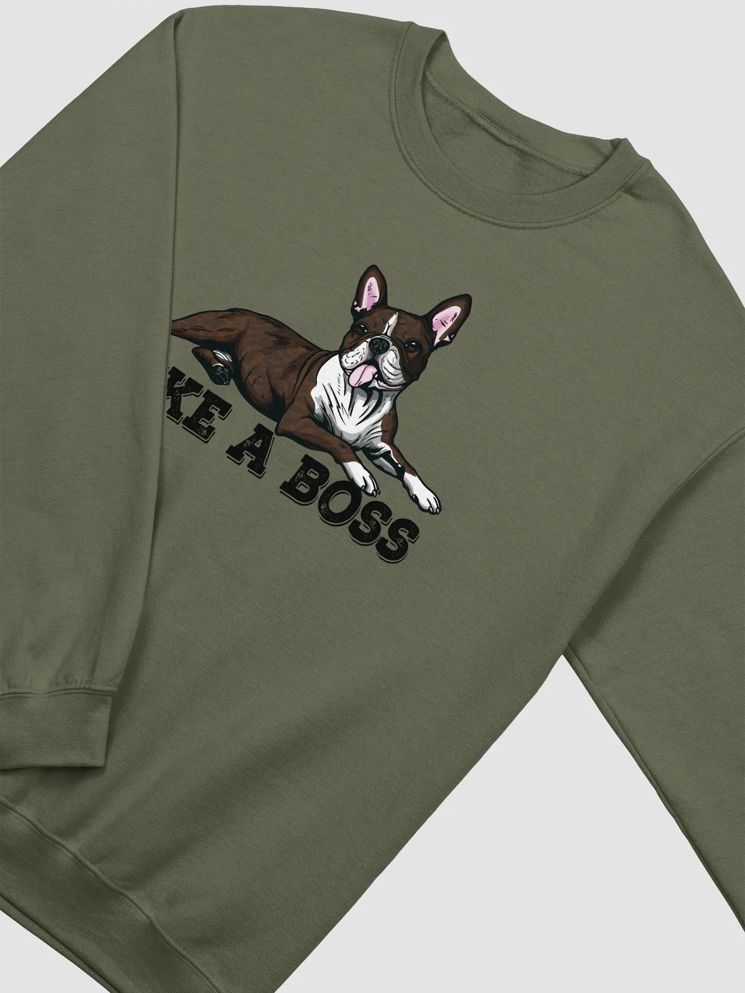 Like a Boss Sweatshirt of a Boston Terrier(Brindle) | Funny Shirt for Bostie Paw-rents product image (16)