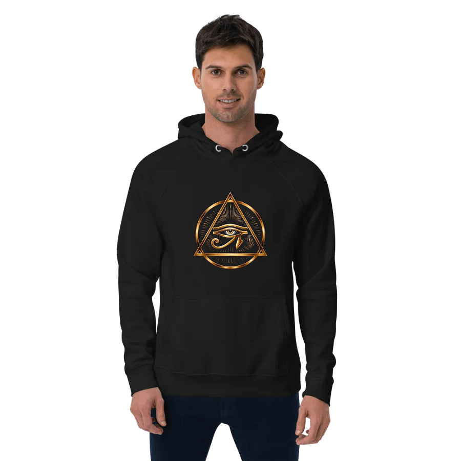 [Eye of Horus] - Unisex Eco Raglan Hoodie product image (2)