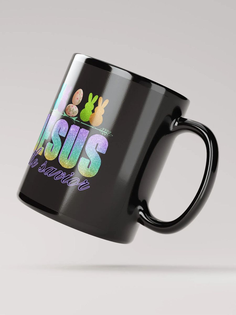 JESUS The Savior Black Glossy Ceramic Mug product image (6)