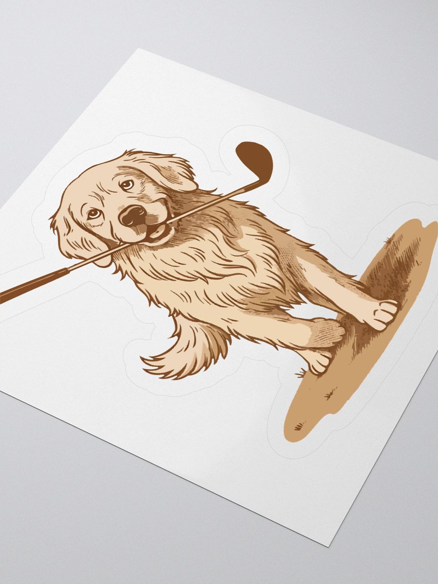 Golden Retriever Golfer Kiss Cut Stickers product image (9)