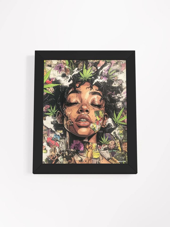 Weed Art Poster – Smacked Life Collage Wall Art | Cannabis Decor | Black Woman Stoner Print | 420 Vibe Artwork | Framed product image (3)