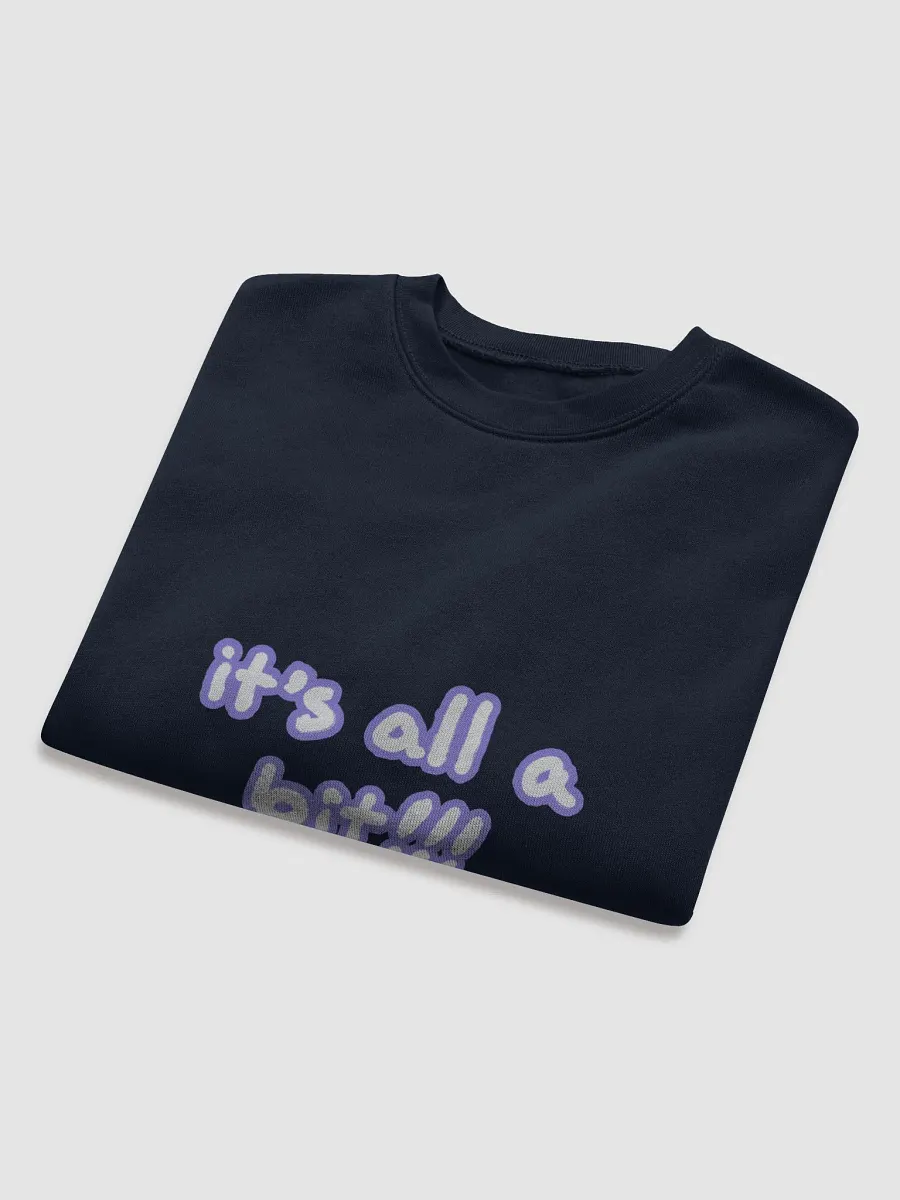 “It’s all a bit!!!” (sm. lined design, #9081ED) Women's Fleece Crop Sweatshirt product image (40)
