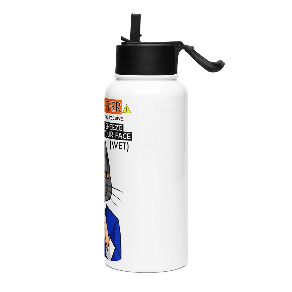 Trade Offer Human-Cat Meme Stainless Steel Water Bottle with a Straw Lid product image (3)