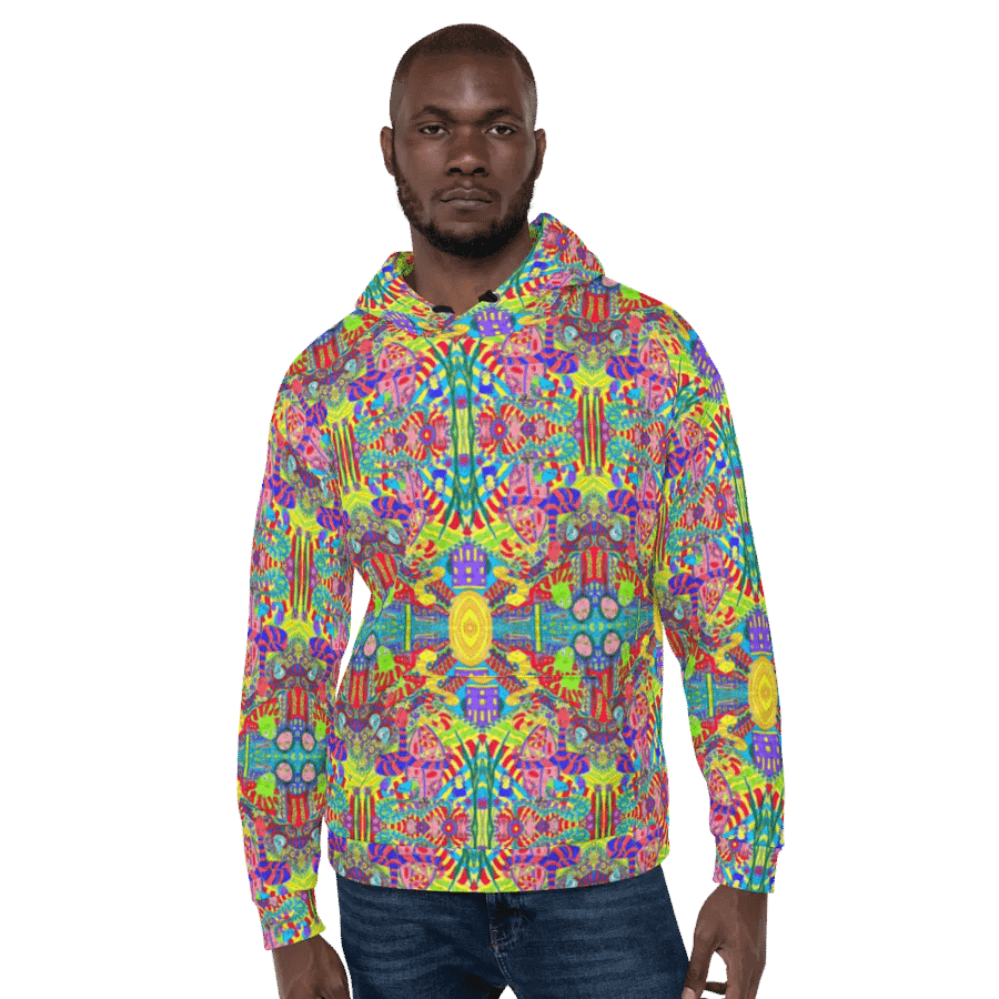 Abstract Doodle Creatures Unisex All Over Print Hoodie product image (6)