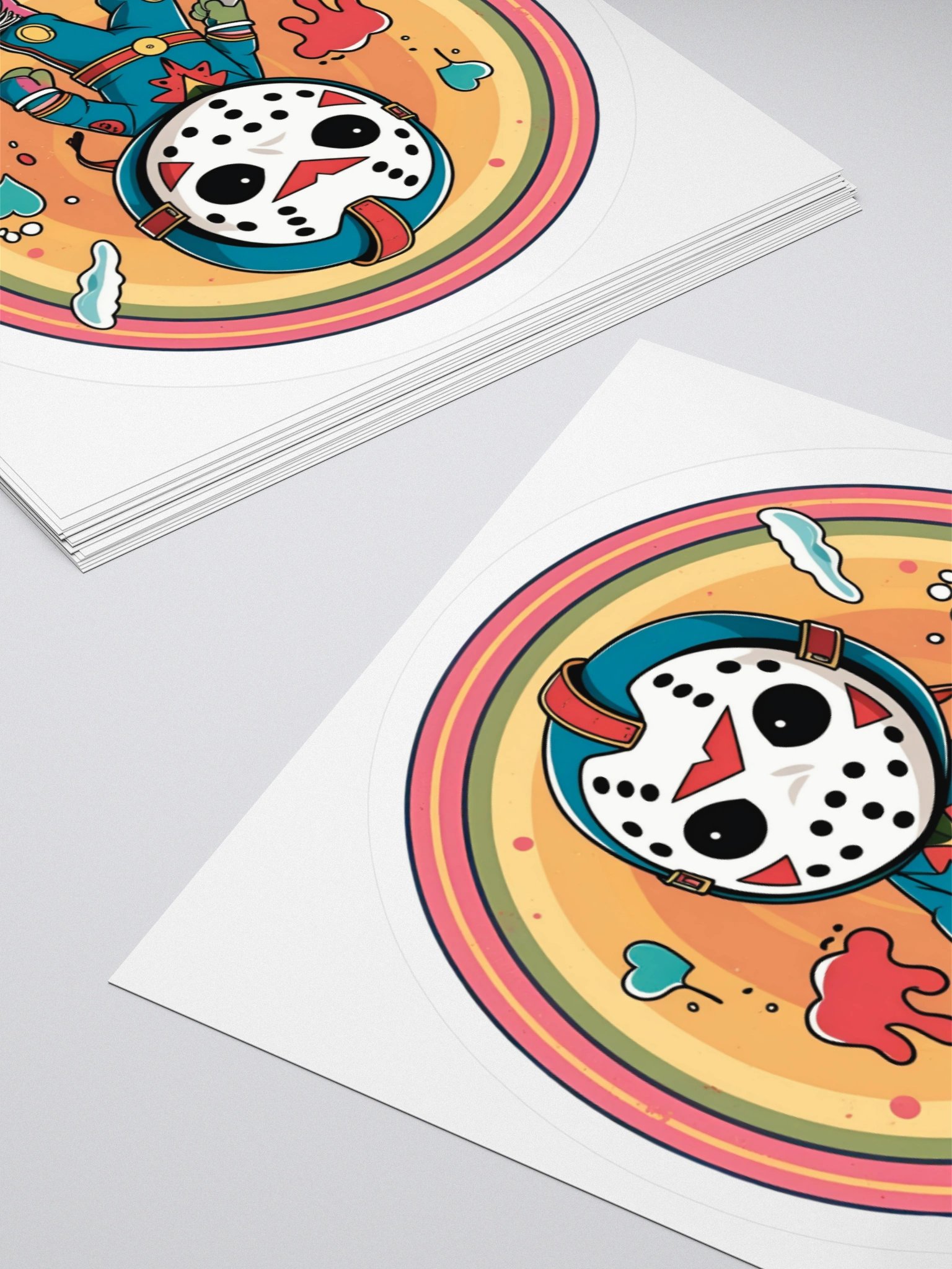 Retro Horror Hockey Mask Sticker product image (12)