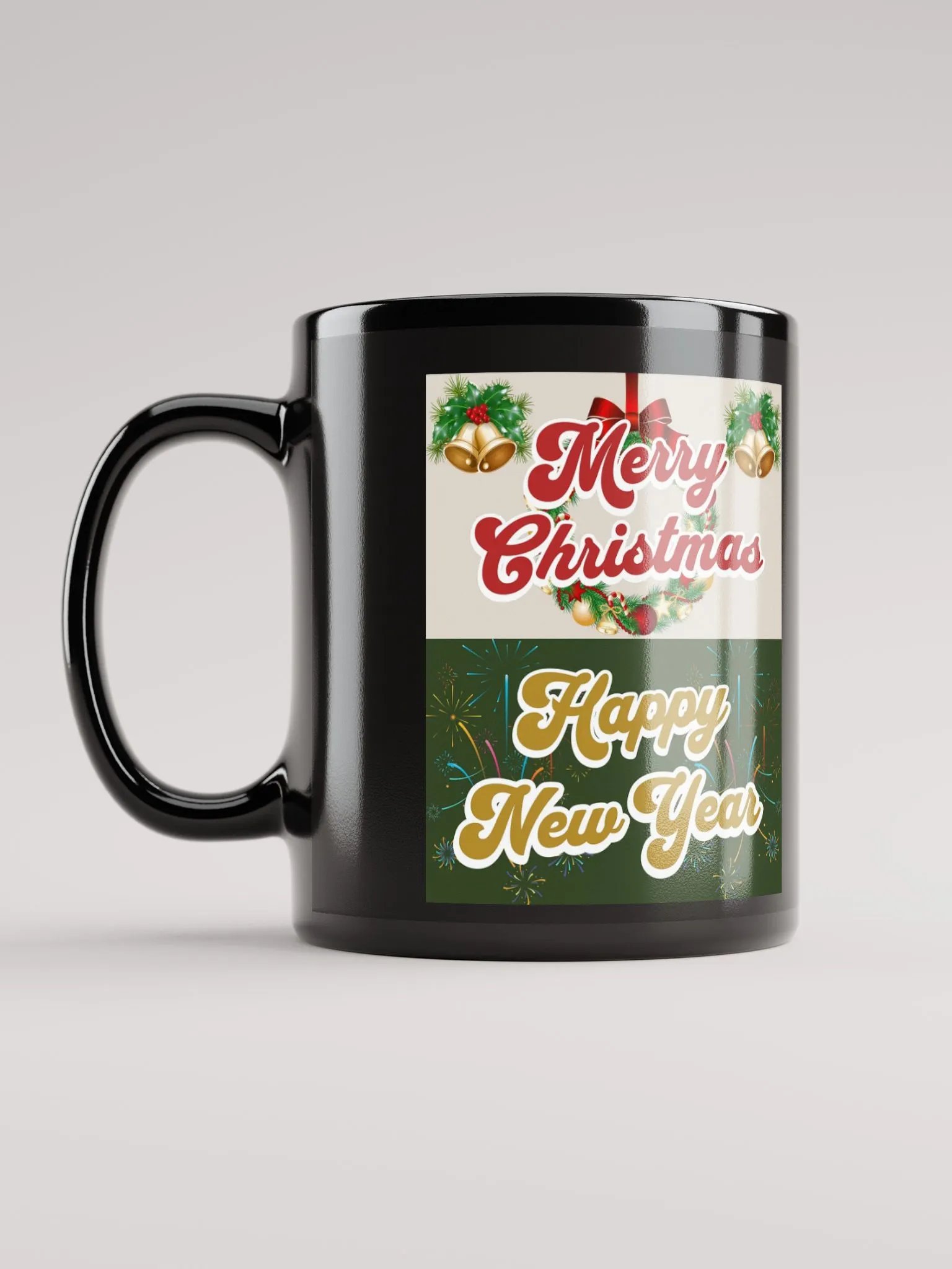 Merry Christmas - Happy New Year Black Mug product image (11)