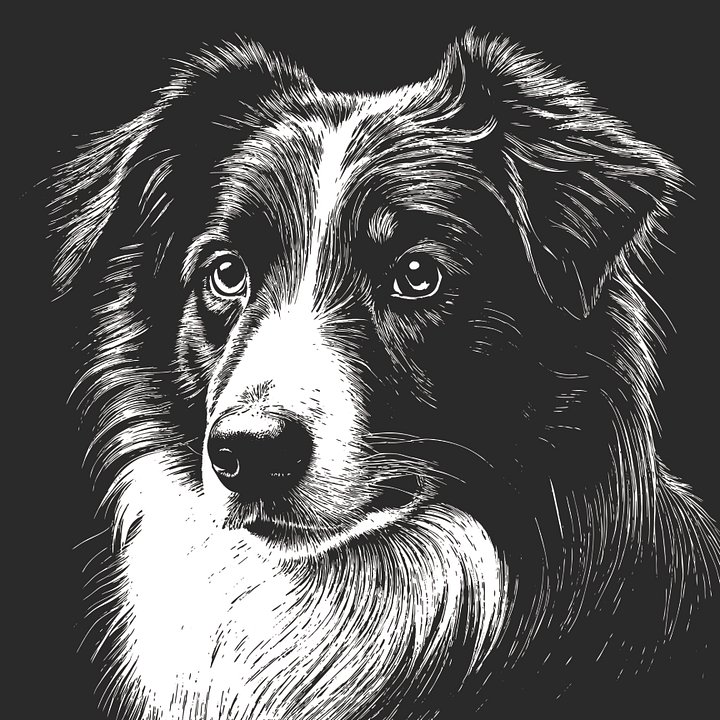 Australian Shepherd Pencil Sketch-24x24x300 product image (1)