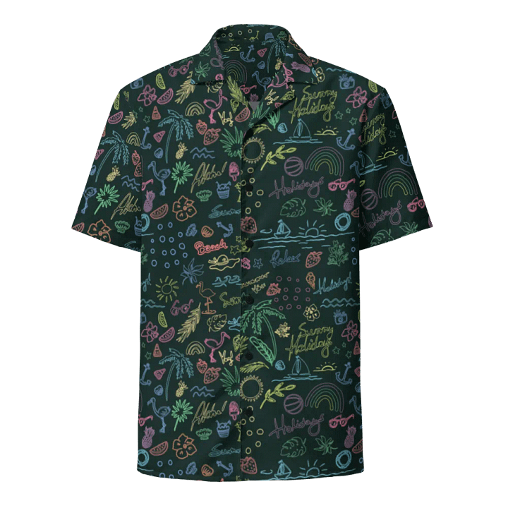 Retro Neon Sunset Palm Trees Hawaiian Shirt product image (1)