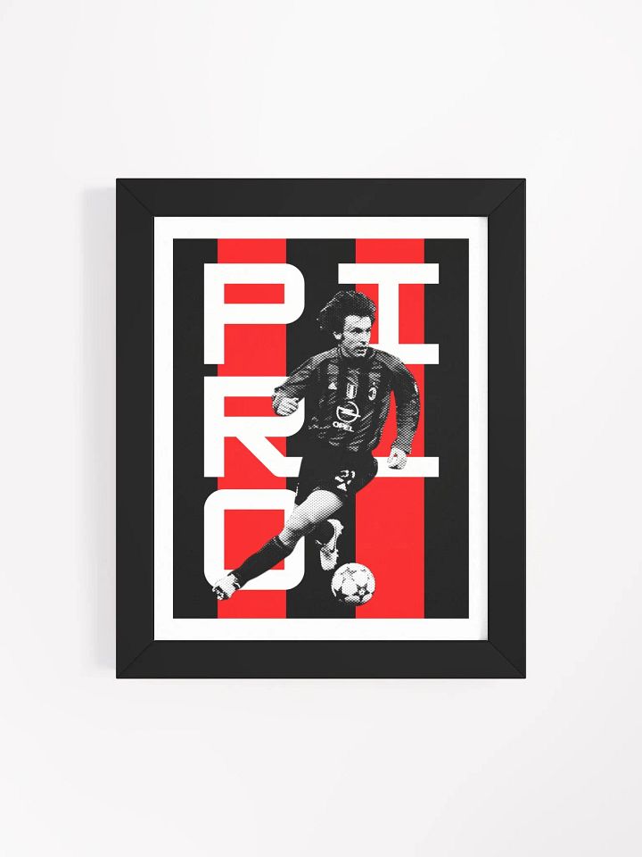 Andrea Pirlo BW AC Milan Name Art Framed Print product image (2)