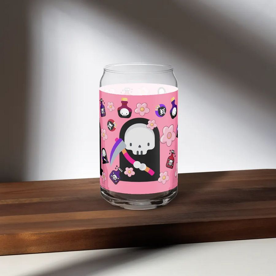 Pink Grim Reaper Glass Tumbler product image (7)