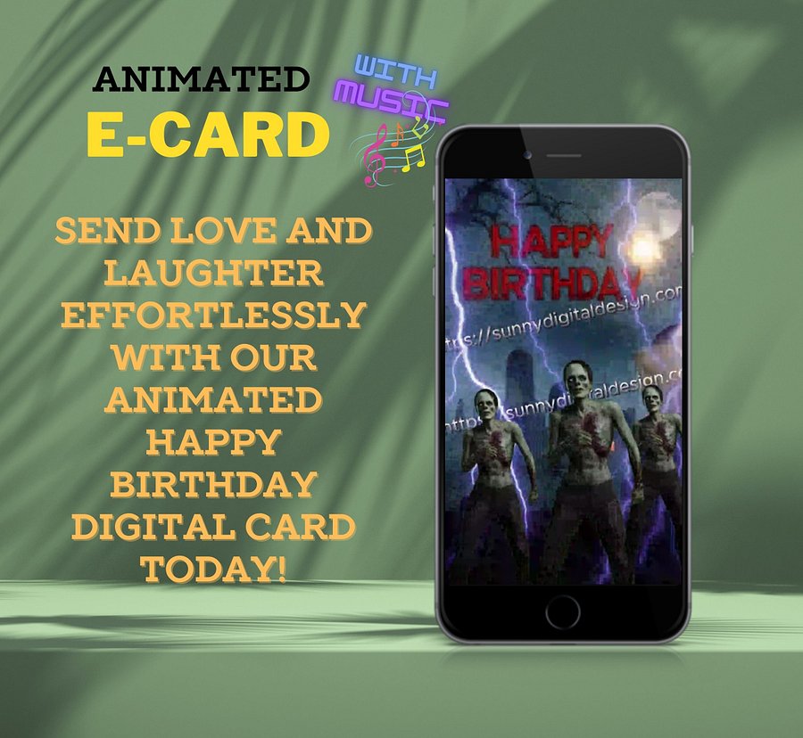 Dancing Zombies Happy birthday E-CARD [Instant Download] product image (3)