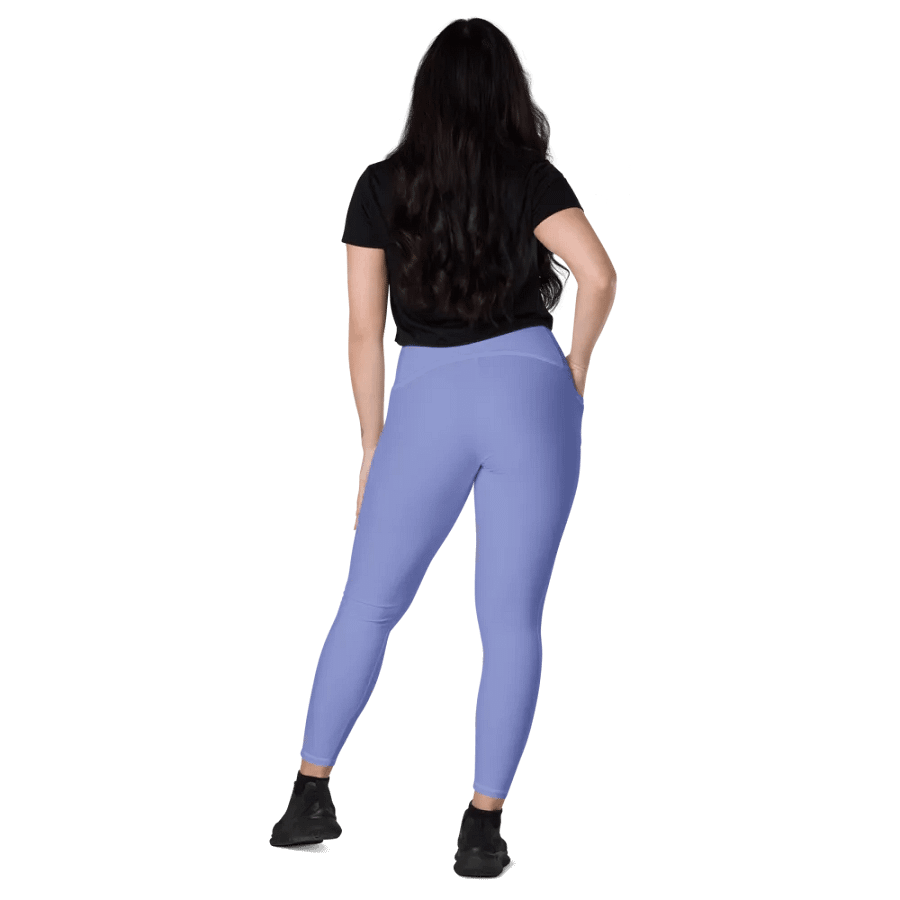Plain Light Purple True Summer Women's High Waisted Premium Crossover Leggings with Pockets by Treasure Pie product image (10)