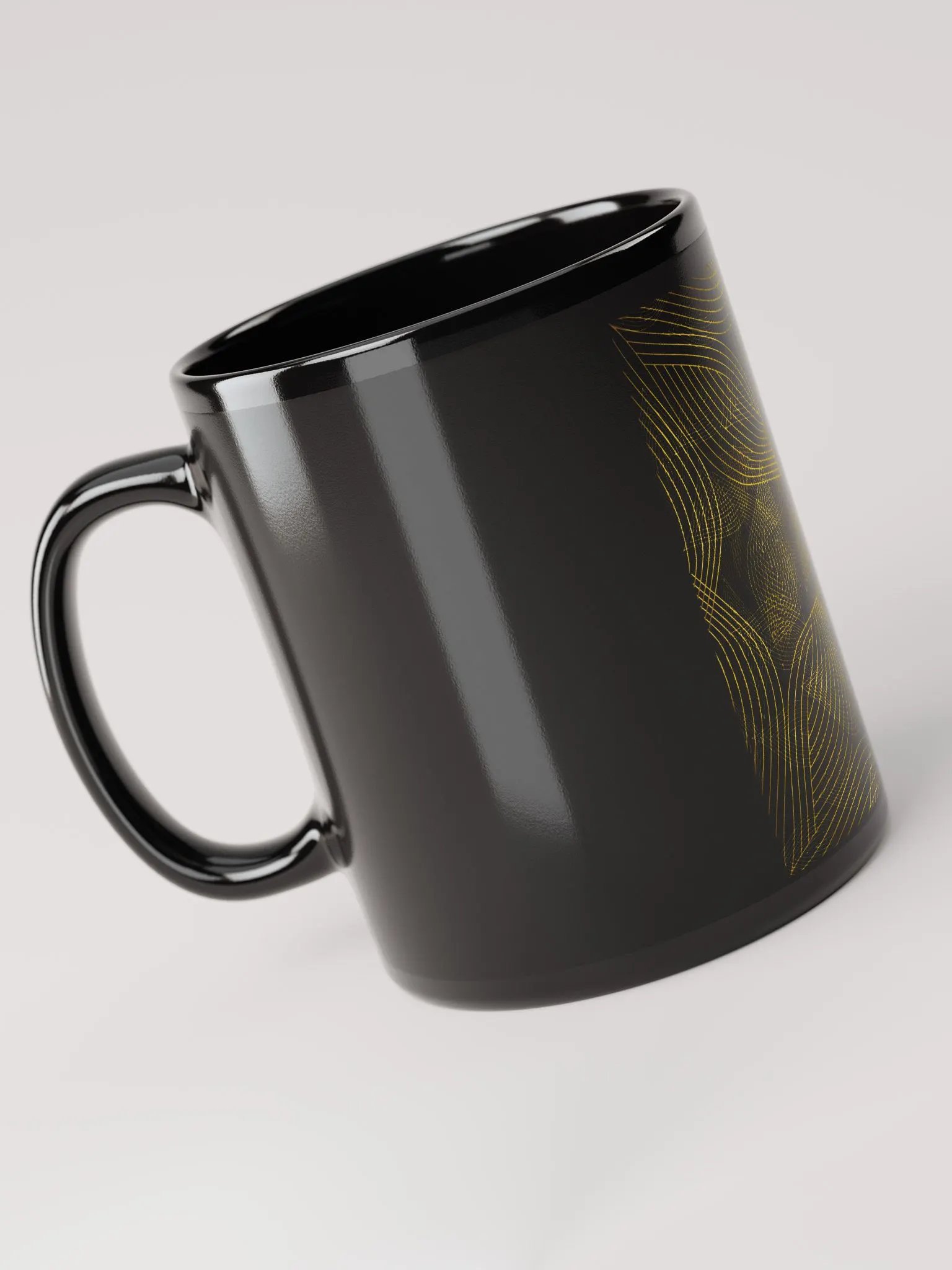 Mug with golden lines and leaf design product image (6)