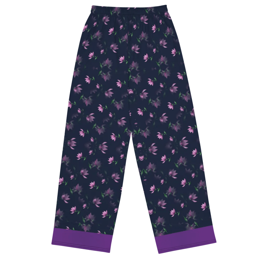 Lavender floral whisper unisex Wide-Leg Pants product image (2)