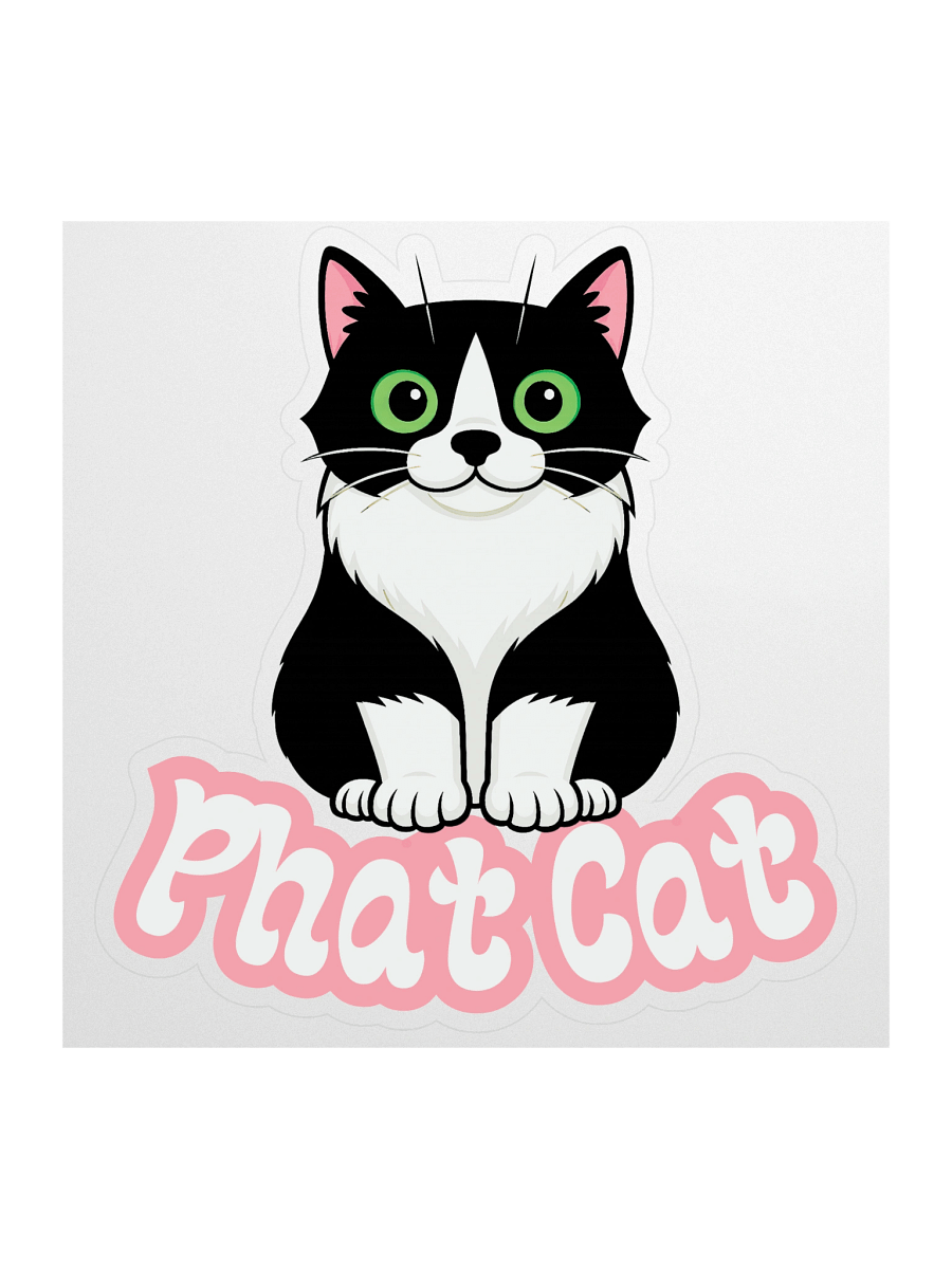 Large Phat Cat Sticker (Pink) product image (1)
