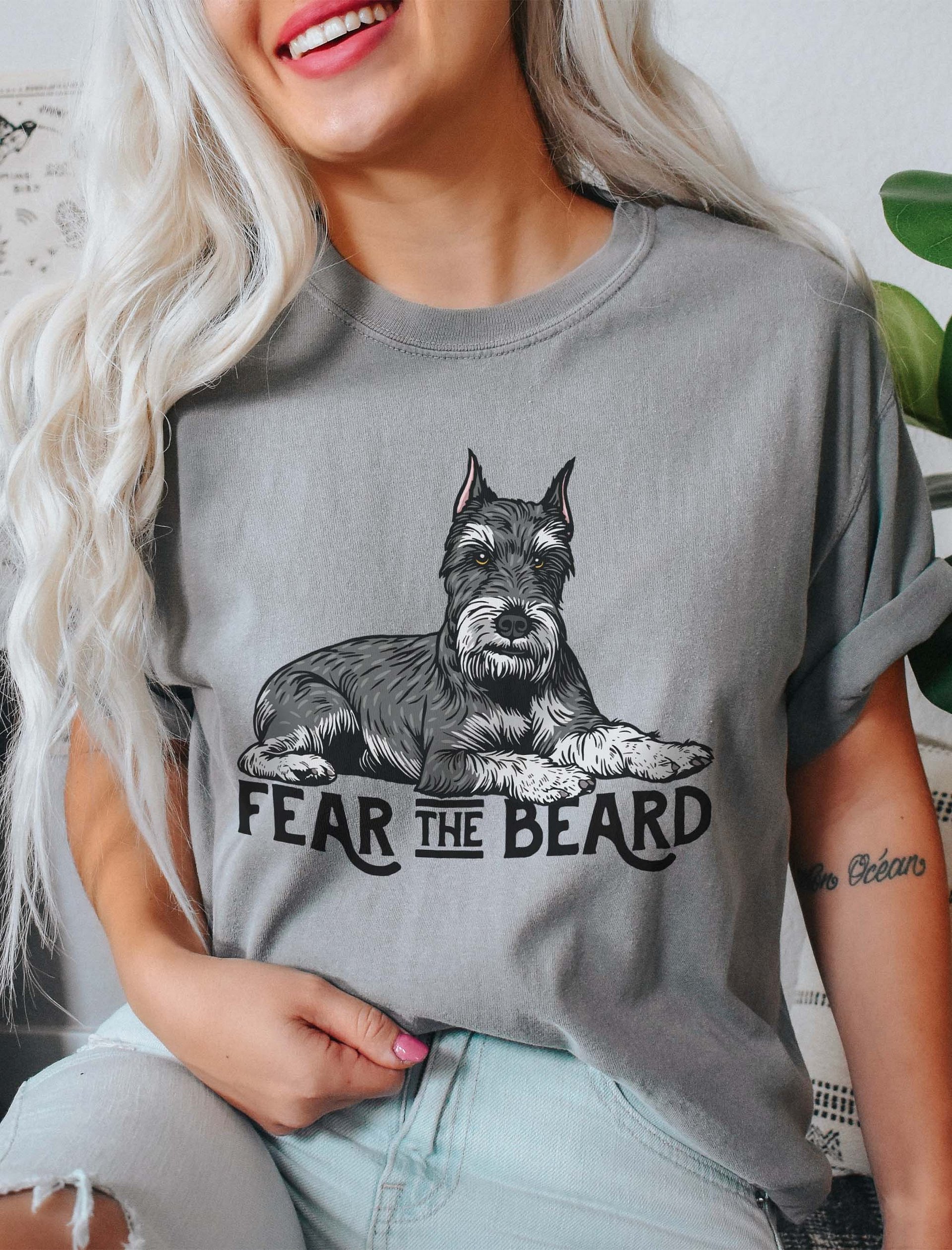 Fear the Beard T-Shirt of a Schnauzer | Funny T-Shirt for Bearded Dog Paw-rents product image (11)