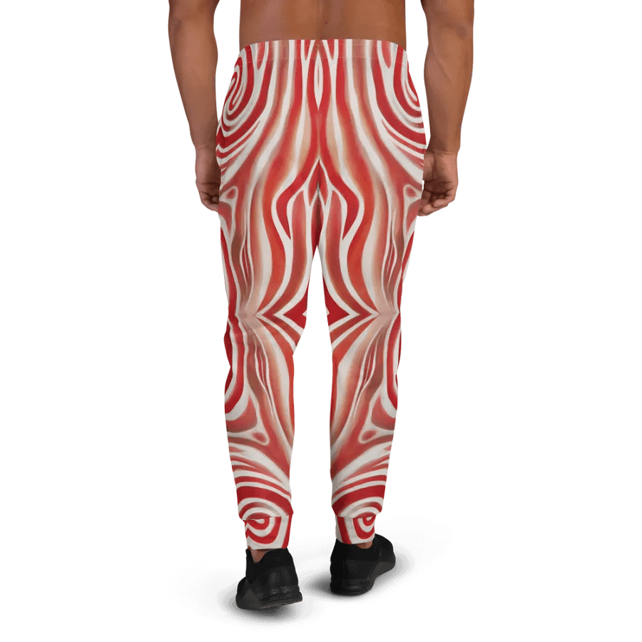 Funky Red Liquid Tie-Dye Explosion Men's Joggers product image (4)