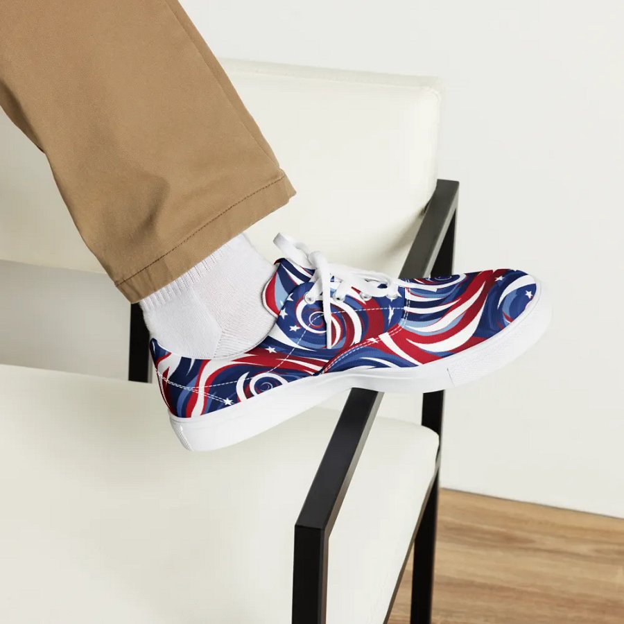 Patriotic Wave Men's Canvas Shoes product image (6)