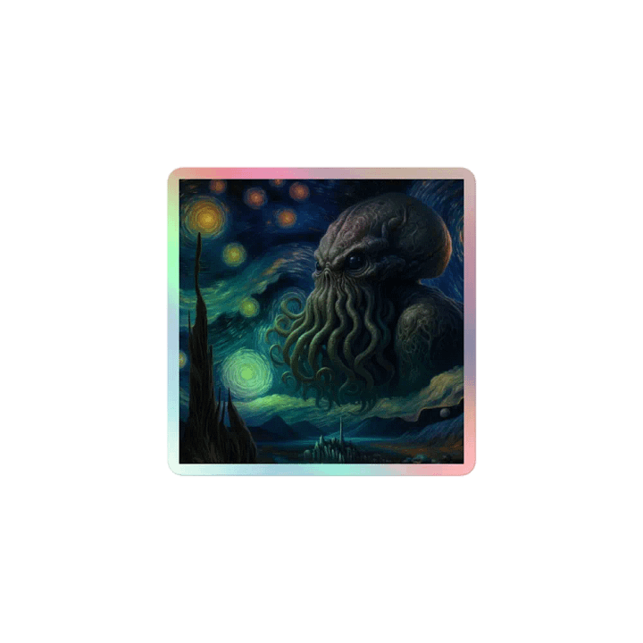 Starry Nights with Realistic Cthulhu Holo Sticker product image (1)
