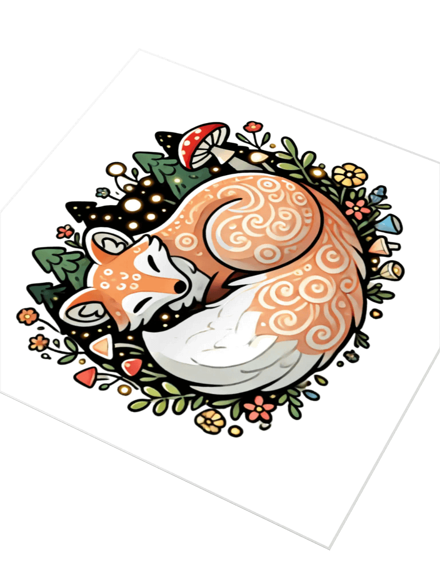 Adorable Fox in a Whimsical Forest Kiss Cut Stickers. product image (3)