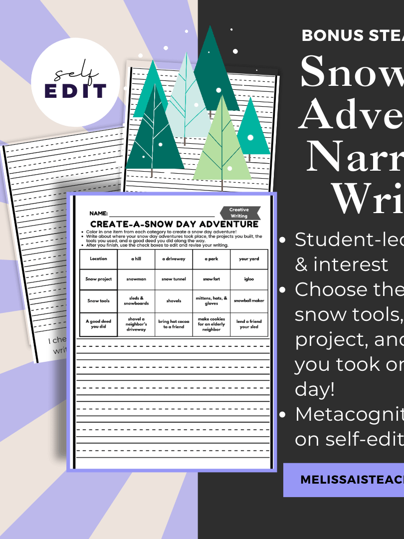 Winter Writing Editing Sub Plan 2nd 3rd 4th 5th Grade Snow Day, Olympics, Christmas, Gingerbread, and Vacation! product image (4)