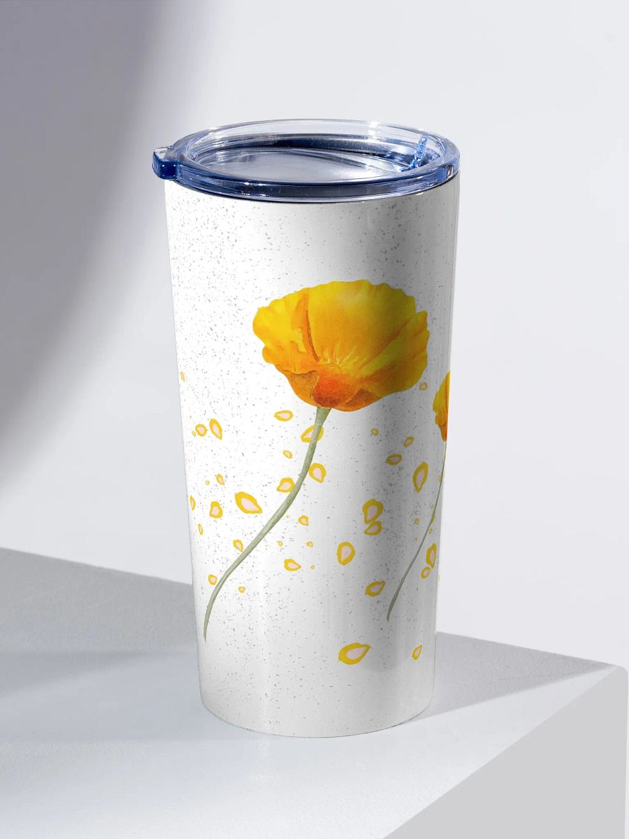 Orange poppy Stainless Steel Tumbler gift for minimalist flower lovers friends colleagues moms product image (2)