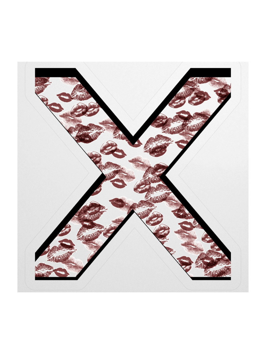 White X Burgundy Lipstick Kisses | Kiss-cut Sticker product image (1)