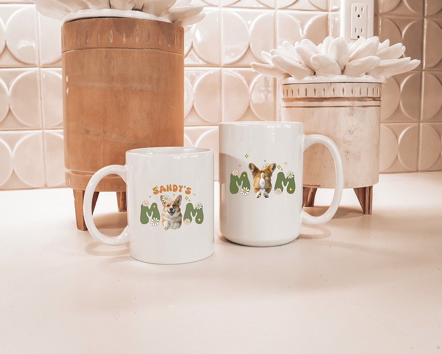 Corgi mom retro white coffee mug product image (5)