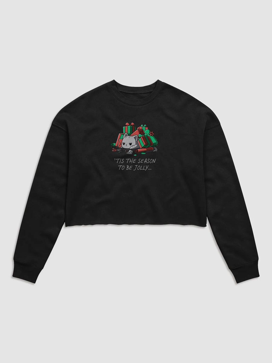 Cristmasy Bored Cat Crop Sweatshirt product image (2)