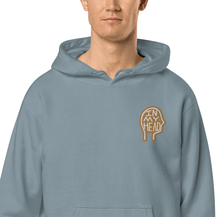 In My Head (L.C. brown bubble design 2) embroidered pigment hoodie product image (1)