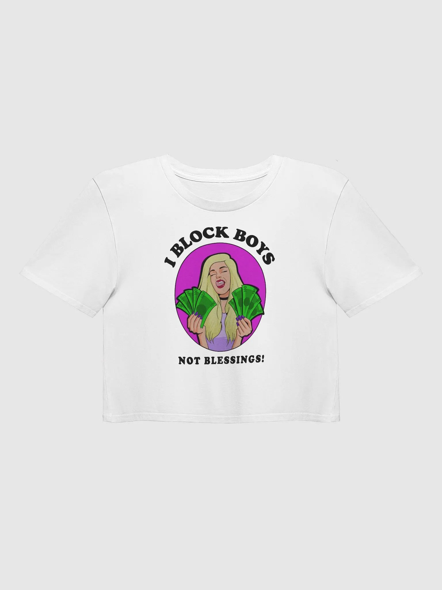 I Block Boys, Not Blessings! - premium CROP t-shirt product image (1)