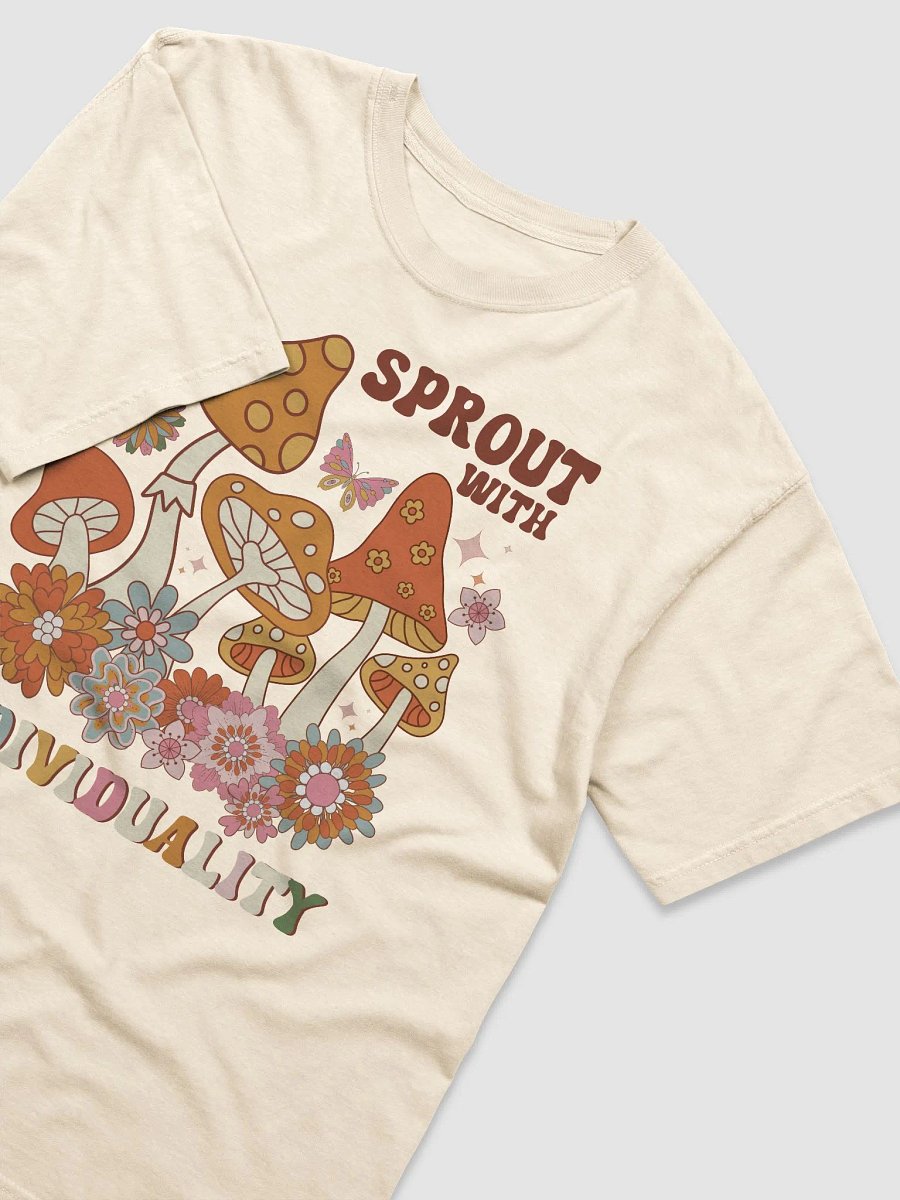 Groovy Florals & Mushrooms Graphic T-Shirt - Sprout with Individuality Retro Mushroom Lovers Tee product image (3)